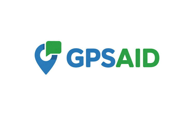 YetiDomains GPSAid.com logo featuring a modern design with the domain name in bold text on a clean background