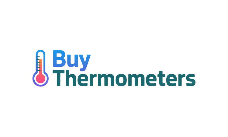 YetiDomains logo for BuyThermometers.com domain name, featuring a thermometer icon and modern branding elements.