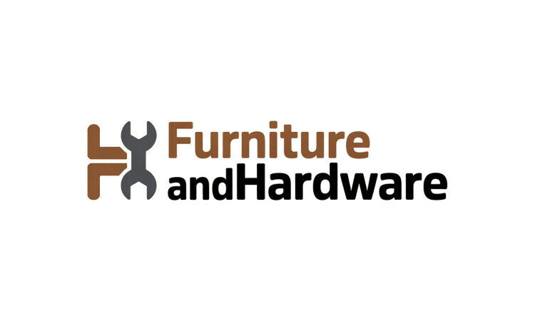 YetiDomains FurnitureAndHardware.com domain name logo on a white background with the FurnitureAndHardware branding.