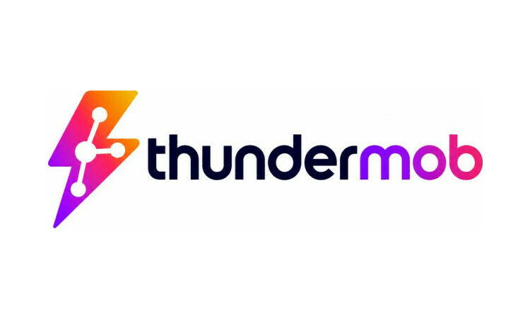 YetiDomains ThunderMob.com domain name logo image with the ThunderMob branding and logo design.