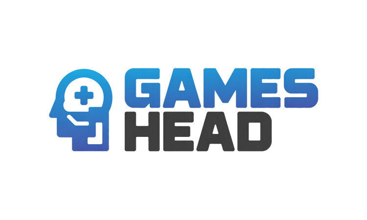 YetiDomains GamesHead.com domain logo featuring a modern design and the brand name on a white background.