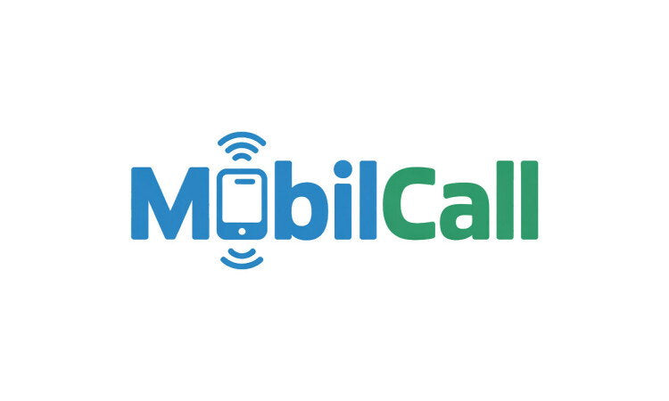 YetiDomains MobilCall.com logo featuring the domain name on a clean background.