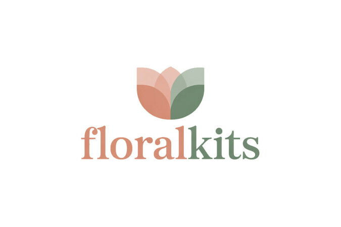 YetiDomains FloralKits.com domain name logo featuring floral design and modern typography.