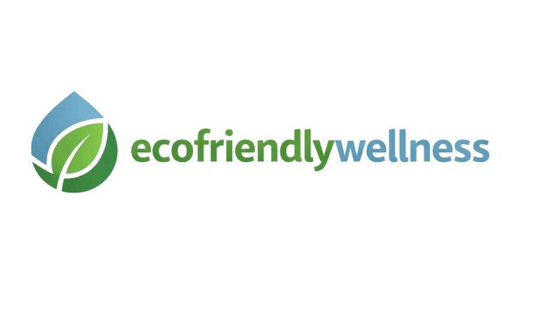 YetiDomains EcoFriendlyWellness.com domain name logo with eco-friendly wellness branding and green leaf design.