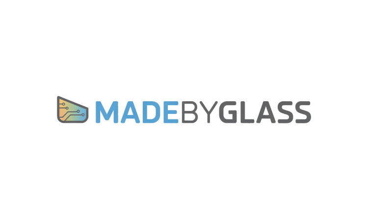 YetiDomains MadeByGlass.com domain name logo featuring a sleek glass-inspired design.
