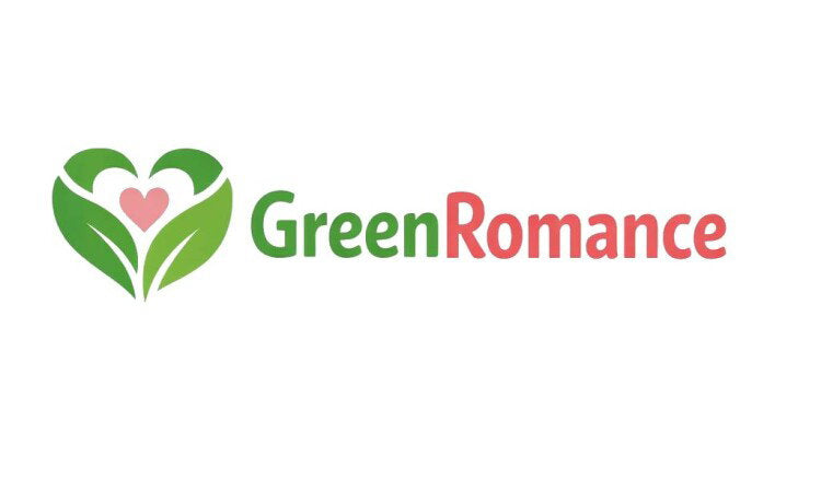 GreenRomance.com domain name logo with YetiDomains branding, featuring a green and white design with the text "GreenRomance.com".