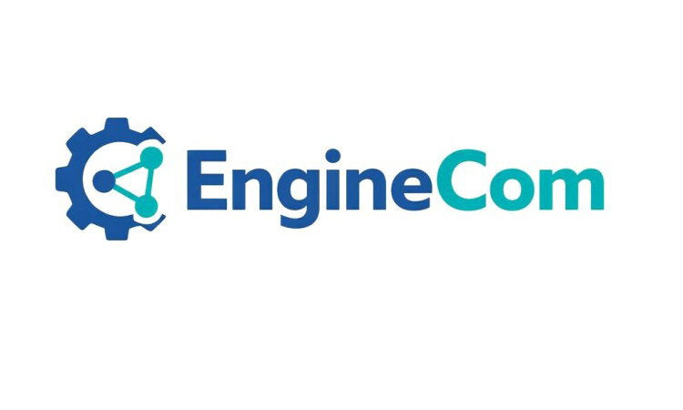 YetiDomains EngineCom.com domain name logo on a white background, representing a professional website domain branding image.