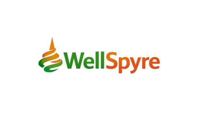 YetiDomains WellSpyre.com domain name logo featuring the WellSpyre brand logo and website branding.