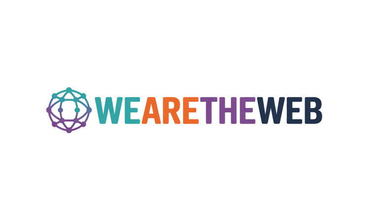 WeAreTheWeb.com domain name logo by YetiDomains, featuring a modern design with the website name in bold letters.
