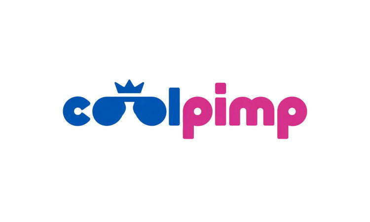 YetiDomains CoolPimp.com domain name logo with stylized text and design elements on a white background.