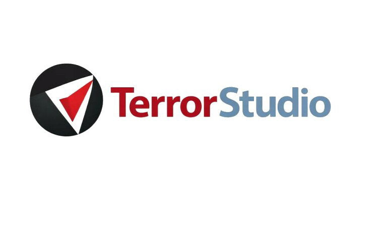 YetiDomains TerrorStudio.com domain name logo image with stylized text and branding elements.