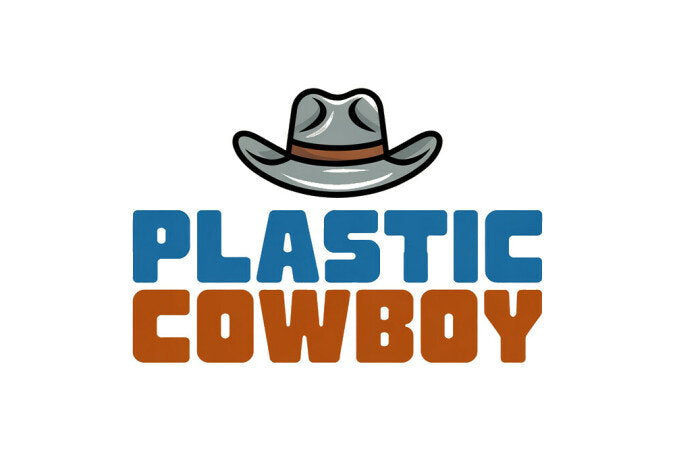 YetiDomains PlasticCowboy.com logo featuring a stylized cowboy hat and branding on a white background.