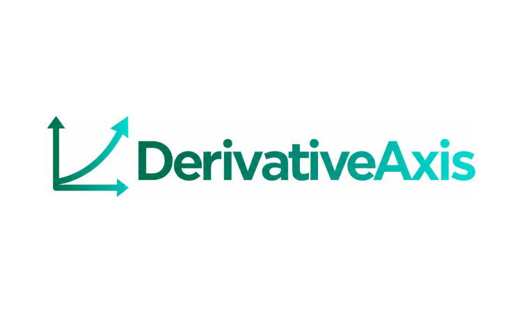 YetiDomains DerivativeAxis.com domain name logo with modern design and bold text on a white background