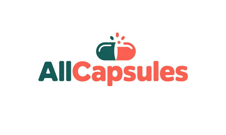 YetiDomains AllCapsules.com domain name logo featuring a modern design and bold typography.