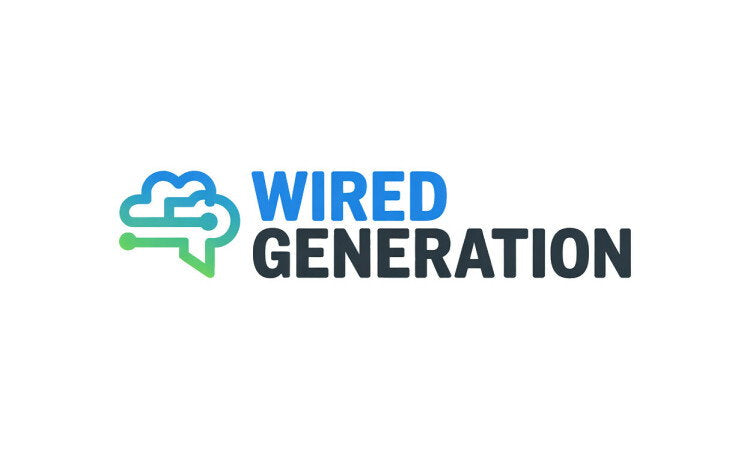 YetiDomains WiredGeneration.com domain name logo image with stylized text and modern design on a white background