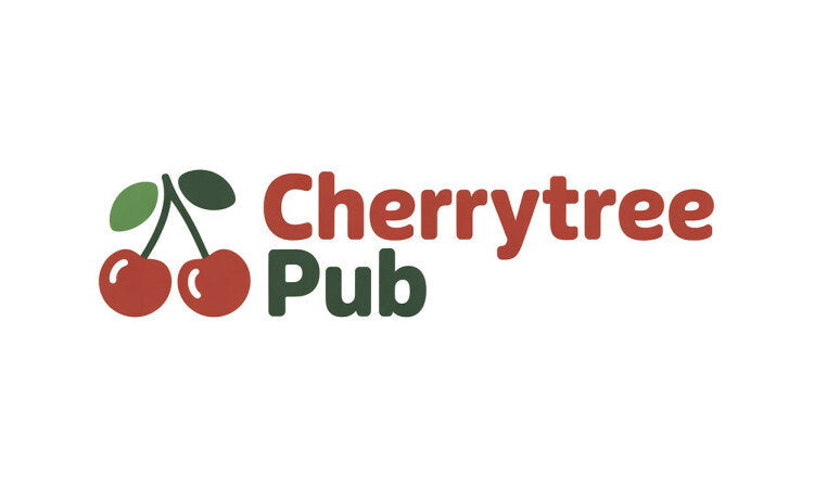 YetiDomains CherryTreePub.com domain name logo featuring a stylized cherry tree graphic on a white background.
