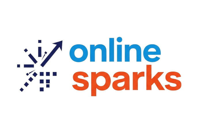 YetiDomains logo for OnlineSparks.com domain name, featuring a modern design with online sparks graphic.