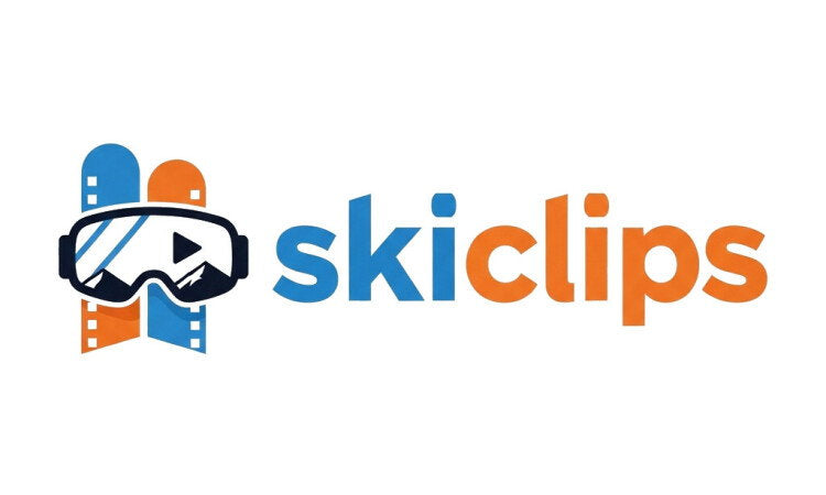 YetiDomains SkiClips.com domain name logo featuring the SkiClips brand logo with text and design elements.