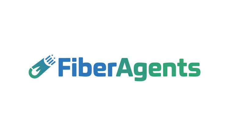 YetiDomains FiberAgents.com domain name logo featuring the FiberAgents branding and design.