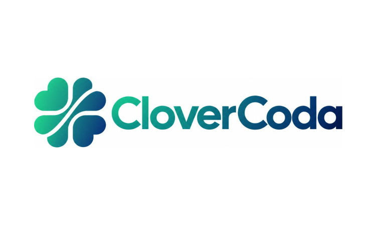 YetiDomains CloverCoda.com domain name logo, featuring the CloverCoda branding with a clean, professional design.