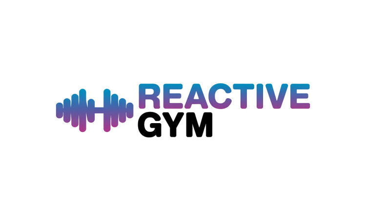 YetiDomains ReactiveGym.com domain name logo on a white background, featuring the brand's logo and product identity.