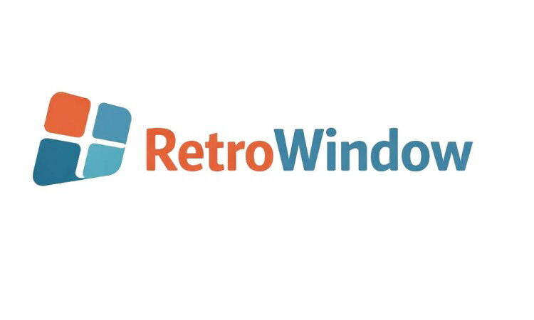 YetiDomains RetroWindow.com domain name logo featuring a stylish vintage-inspired design and branding.