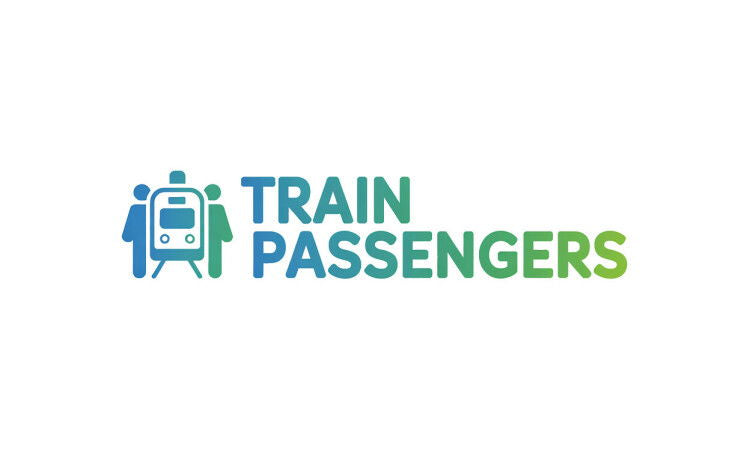 YetiDomains logo for TrainPassengers.com domain name, featuring a stylized train graphic and modern typography.