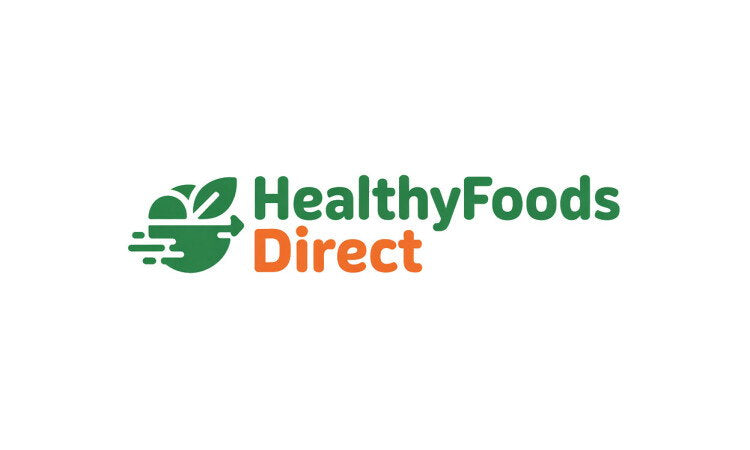 YetiDomains logo for HealthyFoodsDirect.com domain name, featuring a clean design with green and white color scheme.
