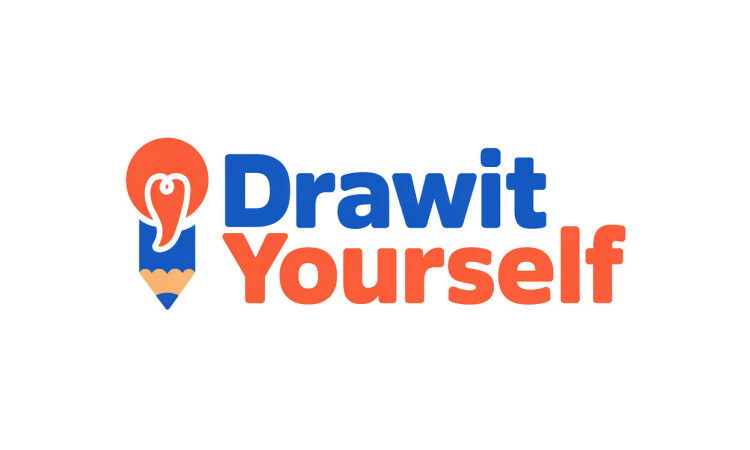 YetiDomains DrawItYourself.com logo, featuring the domain name with a creative, hand-drawn style design.
