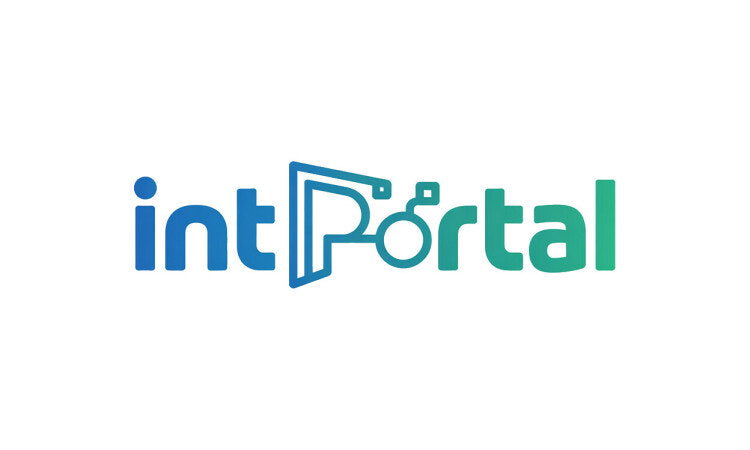 YetiDomains IntPortal.com domain name logo featuring the IntPortal branding on a white background.