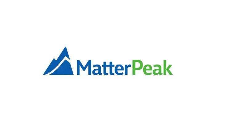 YetiDomains MatterPeak.com domain name logo with stylized text and modern design.