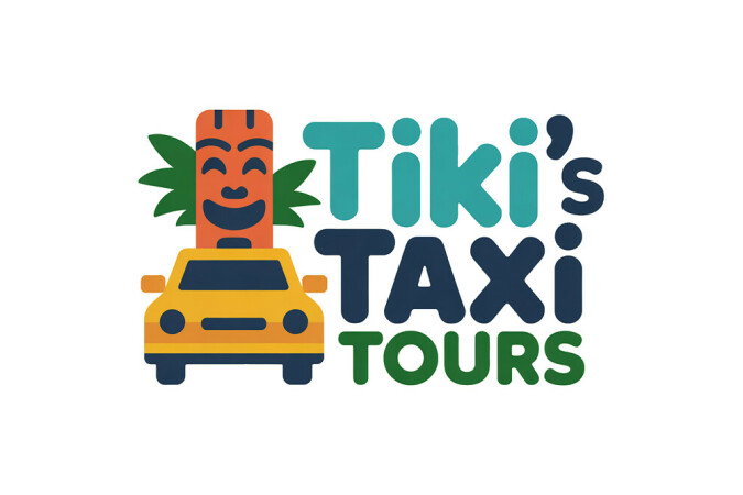 YetiDomains TikisTaxiTours.com domain logo with tropical-themed design and colorful logo image.