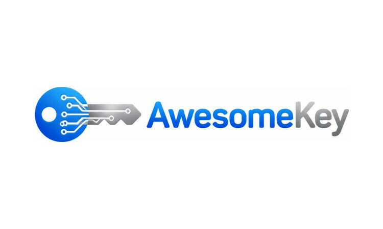 YetiDomains AwesomeKey.com domain name logo image with brand logo and text design