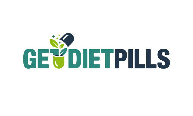 YetiDomains logo for GetDietPills.com domain name with a stylized text design and modern branding elements.