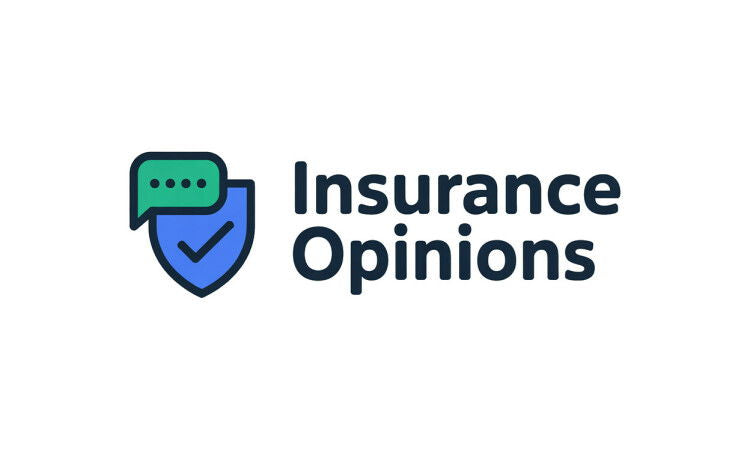 YetiDomains InsuranceOpinions.com domain name logo with a professional design and clear text on a white background.